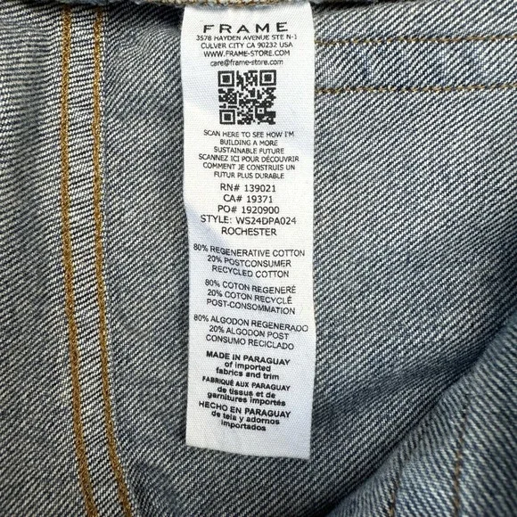 FRAME Skater Wide Leg High Rise Jeans Size 27 Rochester Wash Denim Quiet Luxury - Picture 7 of 9